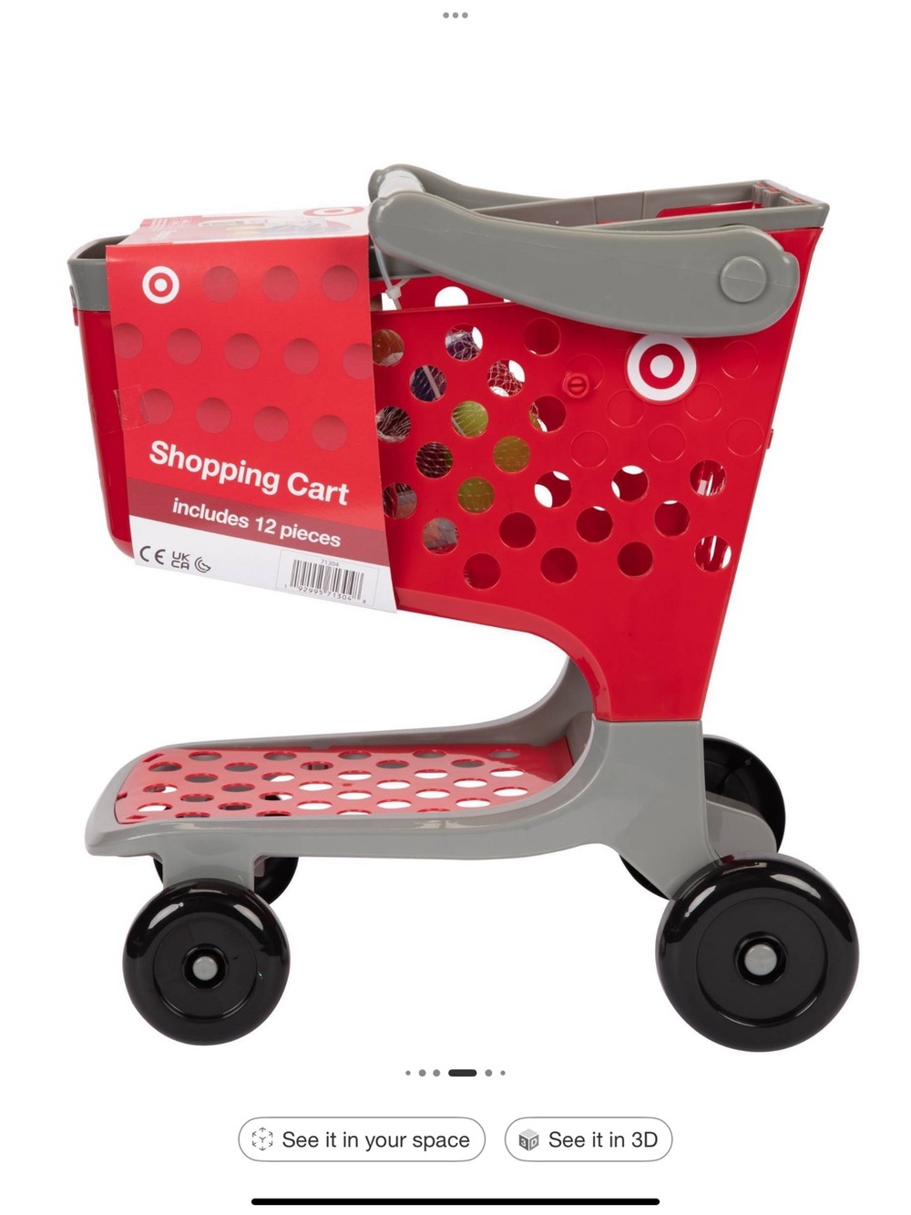 Target Kids Play Grocery Shopping Cart Toy - Red & Gray - Picture 3 of 6